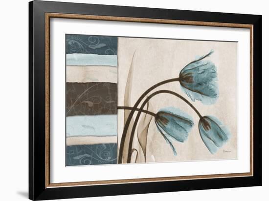 Blue Scroll Tulip-Albert Koetsier-Framed Art Print