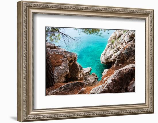 Blue Sea and Rocks-Lamarinx-Framed Photographic Print