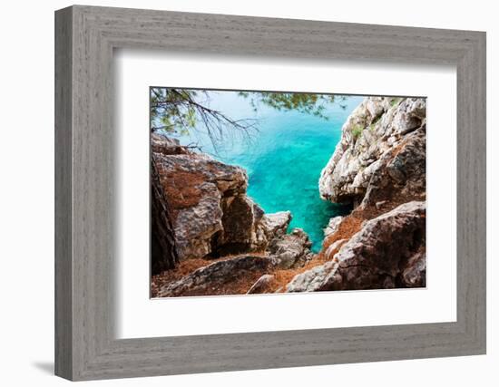 Blue Sea and Rocks-Lamarinx-Framed Photographic Print