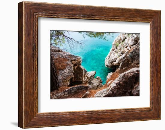 Blue Sea and Rocks-Lamarinx-Framed Photographic Print