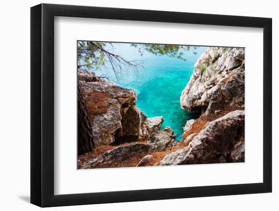 Blue Sea and Rocks-Lamarinx-Framed Photographic Print