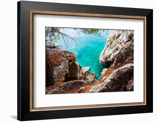 Blue Sea and Rocks-Lamarinx-Framed Photographic Print