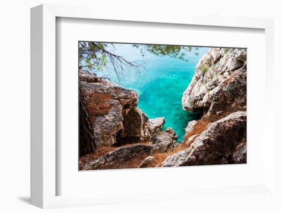 Blue Sea and Rocks-Lamarinx-Framed Photographic Print