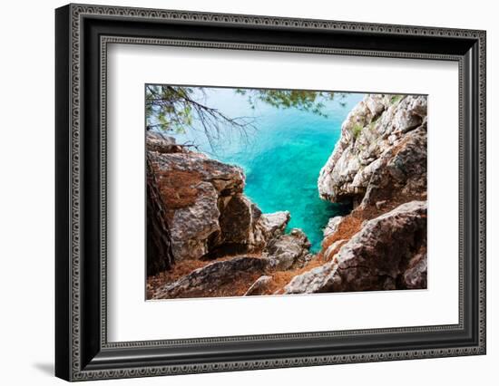 Blue Sea and Rocks-Lamarinx-Framed Photographic Print
