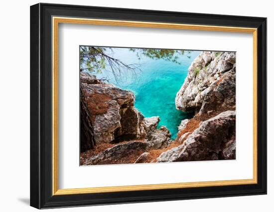 Blue Sea and Rocks-Lamarinx-Framed Photographic Print