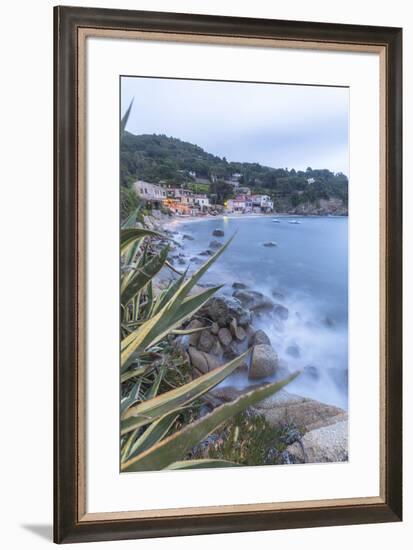 Blue sea at dusk, Marina di Campo, Elba Island, Livorno Province, Tuscany, Italy, Europe-Roberto Moiola-Framed Photographic Print