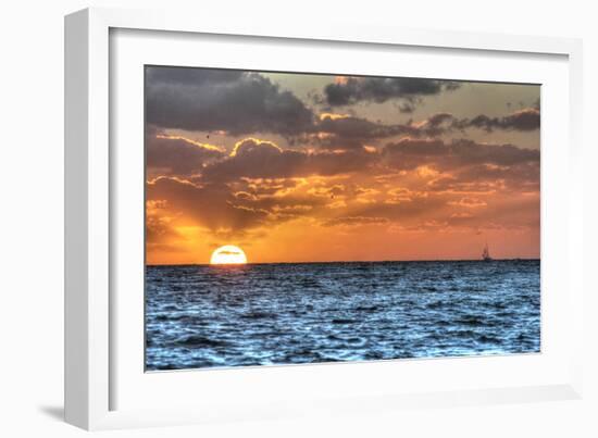 Blue Sea Gulls and Clipper-Robert Goldwitz-Framed Photographic Print