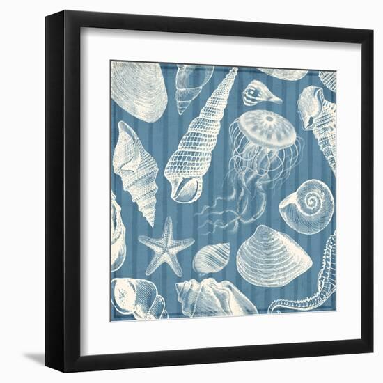Blue Sea Mash Up-Jace Grey-Framed Art Print