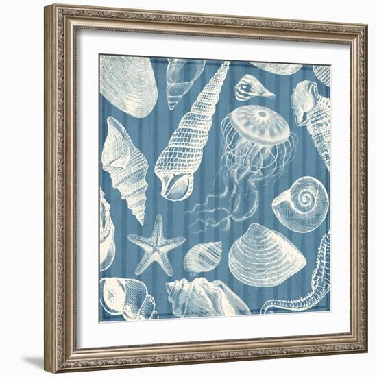 Blue Sea Mash Up-Jace Grey-Framed Art Print