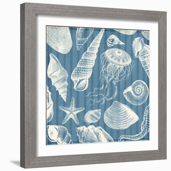 Blue Sea Mash Up-Jace Grey-Framed Art Print