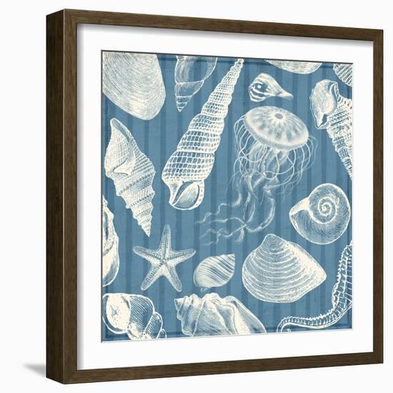 Blue Sea Mash Up-Jace Grey-Framed Art Print