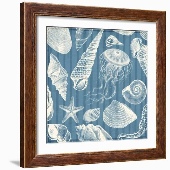 Blue Sea Mash Up-Jace Grey-Framed Art Print