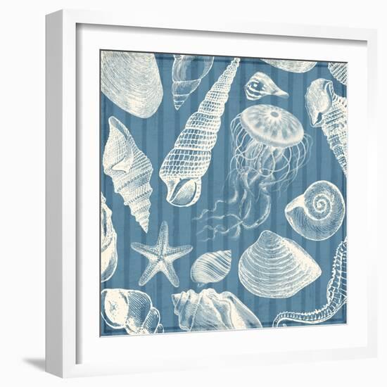 Blue Sea Mash Up-Jace Grey-Framed Art Print