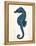 Blue Seahorses on Cream b-Fab Funky-Framed Stretched Canvas