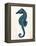 Blue Seahorses on Cream b-Fab Funky-Framed Stretched Canvas