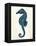 Blue Seahorses on Cream b-Fab Funky-Framed Stretched Canvas