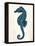 Blue Seahorses on Cream b-Fab Funky-Framed Stretched Canvas