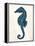 Blue Seahorses on Cream b-Fab Funky-Framed Stretched Canvas