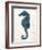 Blue Seahorses on Cream b-Fab Funky-Framed Art Print