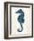 Blue Seahorses on Cream b-Fab Funky-Framed Art Print