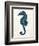 Blue Seahorses on Cream b-Fab Funky-Framed Art Print