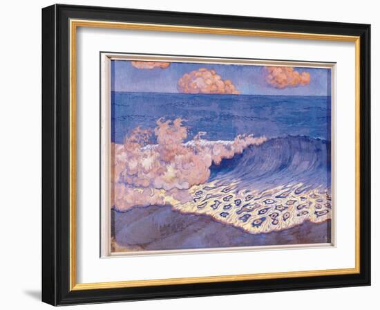 Blue Seascape, Wave Effect, c.1893-Georges Lacombe-Framed Giclee Print