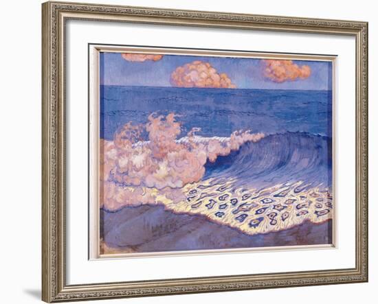 Blue Seascape, Wave Effect, c.1893-Georges Lacombe-Framed Giclee Print