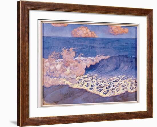 Blue Seascape, Wave Effect, c.1893-Georges Lacombe-Framed Giclee Print