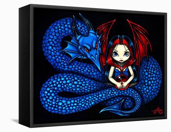 Blue Serpent - a Gothic Fairy and her Dragon-Jasmine Becket-Griffith-Framed Stretched Canvas