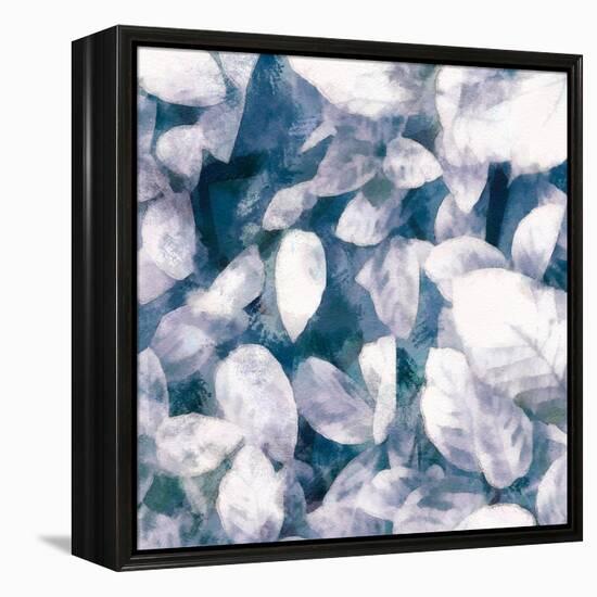 Blue Shaded Leaves III-Alonzo Saunders-Framed Stretched Canvas