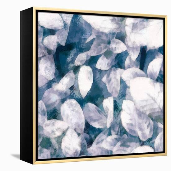 Blue Shaded Leaves III-Alonzo Saunders-Framed Stretched Canvas