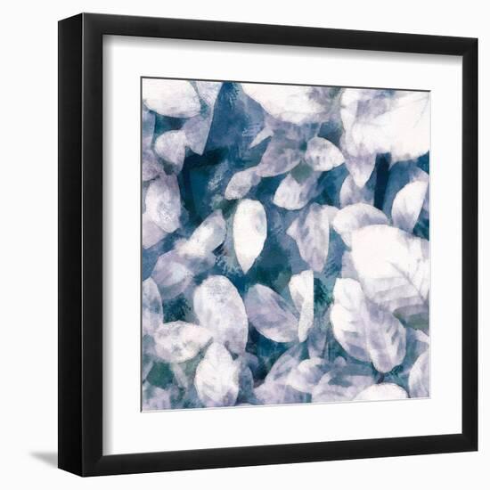 Blue Shaded Leaves III-Alonzo Saunders-Framed Art Print