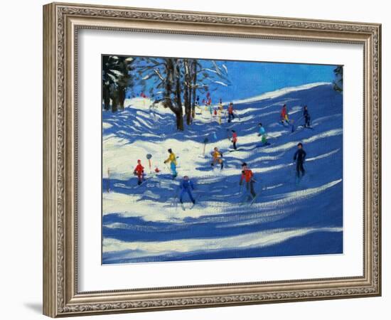 Blue Shadows, Morzine-Andrew Macara-Framed Giclee Print