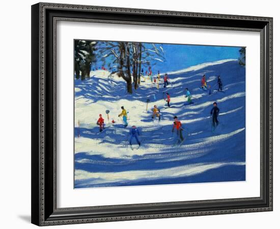 Blue Shadows, Morzine-Andrew Macara-Framed Giclee Print