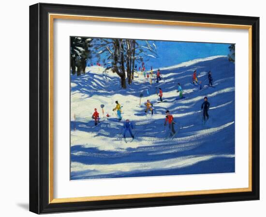 Blue Shadows, Morzine-Andrew Macara-Framed Giclee Print