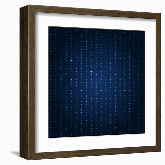 Blue Shining Pattern. Vector Background-Mastak A-Framed Art Print