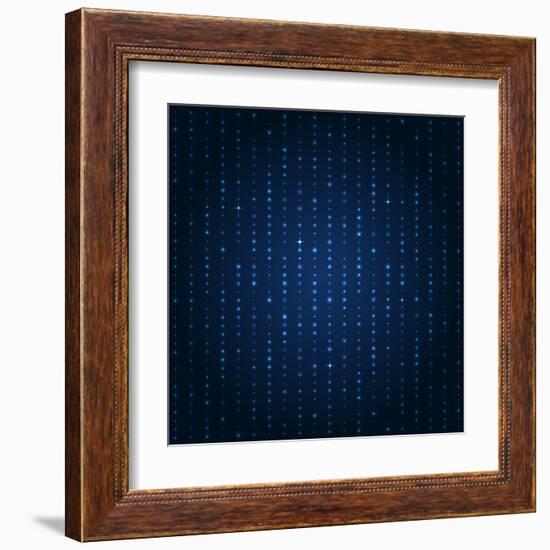 Blue Shining Pattern. Vector Background-Mastak A-Framed Art Print