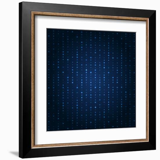 Blue Shining Pattern. Vector Background-Mastak A-Framed Art Print