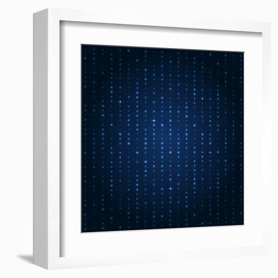 Blue Shining Pattern. Vector Background-Mastak A-Framed Art Print