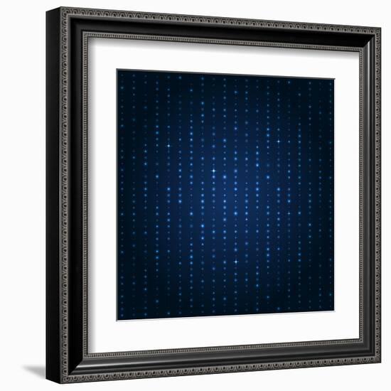 Blue Shining Pattern. Vector Background-Mastak A-Framed Art Print