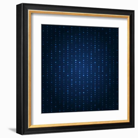 Blue Shining Pattern. Vector Background-Mastak A-Framed Art Print