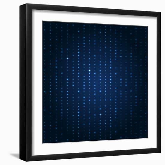 Blue Shining Pattern. Vector Background-Mastak A-Framed Art Print