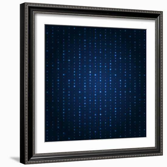 Blue Shining Pattern. Vector Background-Mastak A-Framed Art Print