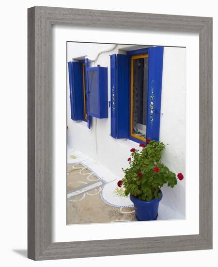 Blue Shutters, Plaka, Old Village, Milos, Cyclades Islands, Greek Islands, Greece, Europe-Tuul-Framed Photographic Print