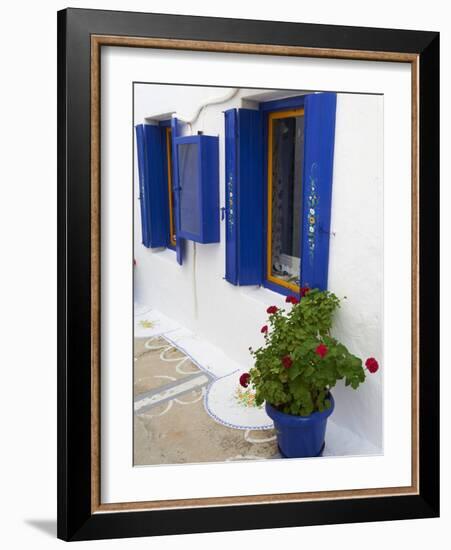 Blue Shutters, Plaka, Old Village, Milos, Cyclades Islands, Greek Islands, Greece, Europe-Tuul-Framed Photographic Print