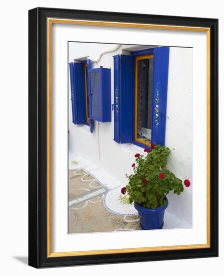 Blue Shutters, Plaka, Old Village, Milos, Cyclades Islands, Greek Islands, Greece, Europe-Tuul-Framed Photographic Print