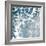 Blue Silver Floral Stamp-Jace Grey-Framed Art Print