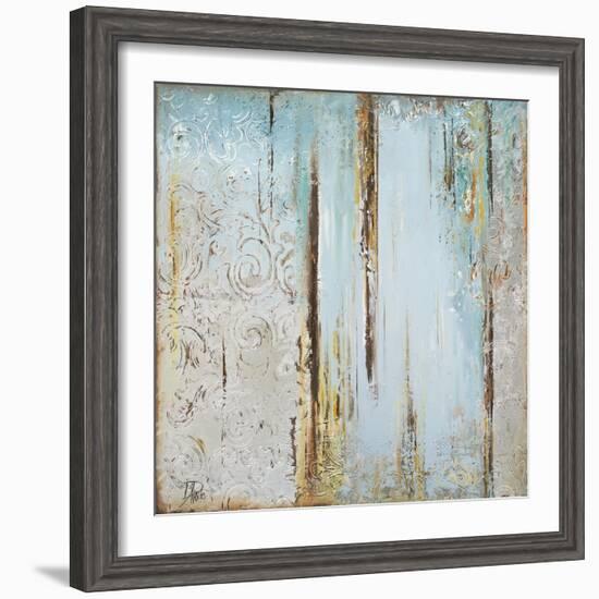 Blue Silver Square I-Patricia Pinto-Framed Art Print