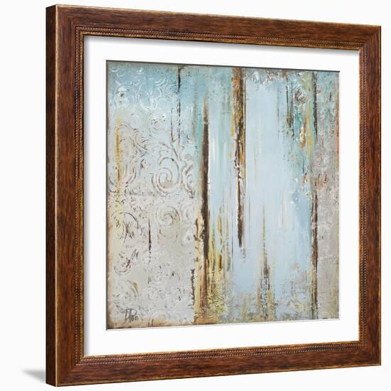 Blue Silver Square I-Patricia Pinto-Framed Art Print