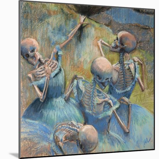 Blue Skelly Dancers-Marie Marfia Fine Art-Mounted Giclee Print